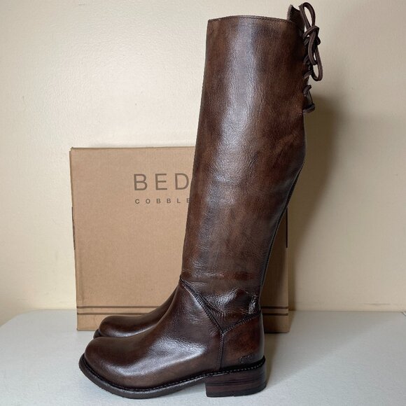 BED STU Manchester Distressed Brown Leather Tall Riding Boots BedStu Size 6 - Picture 5 of 16